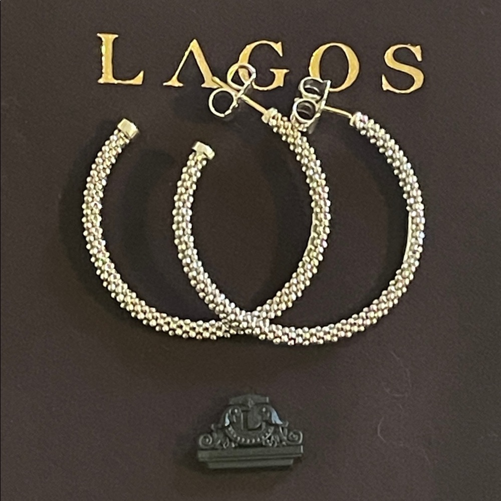 LAGOS Signature CaviarSterling Silver Beaded Hoop Earrings